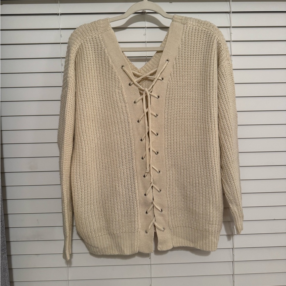 Lace up sweater